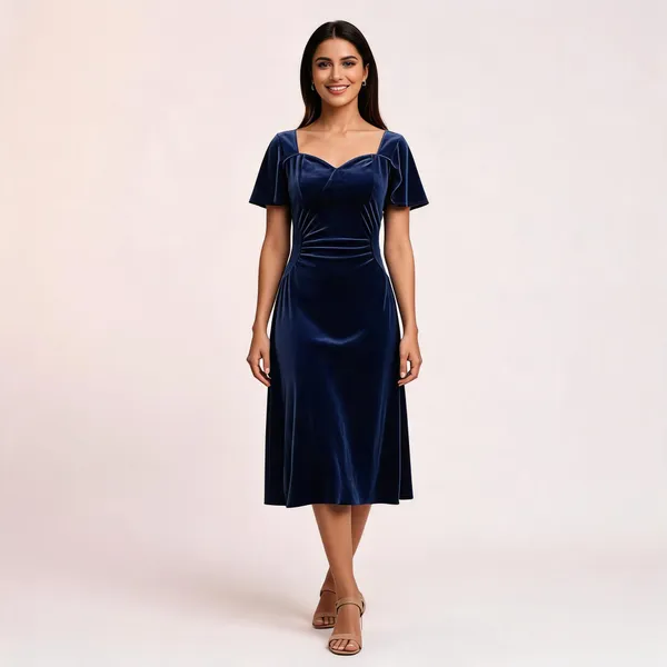 Navy_Blue_Fitted_Midi_Dress_For_Women
