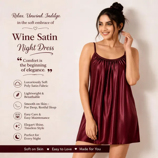 Wine_Satin_Sleeveless_Night_Dress_For_Women