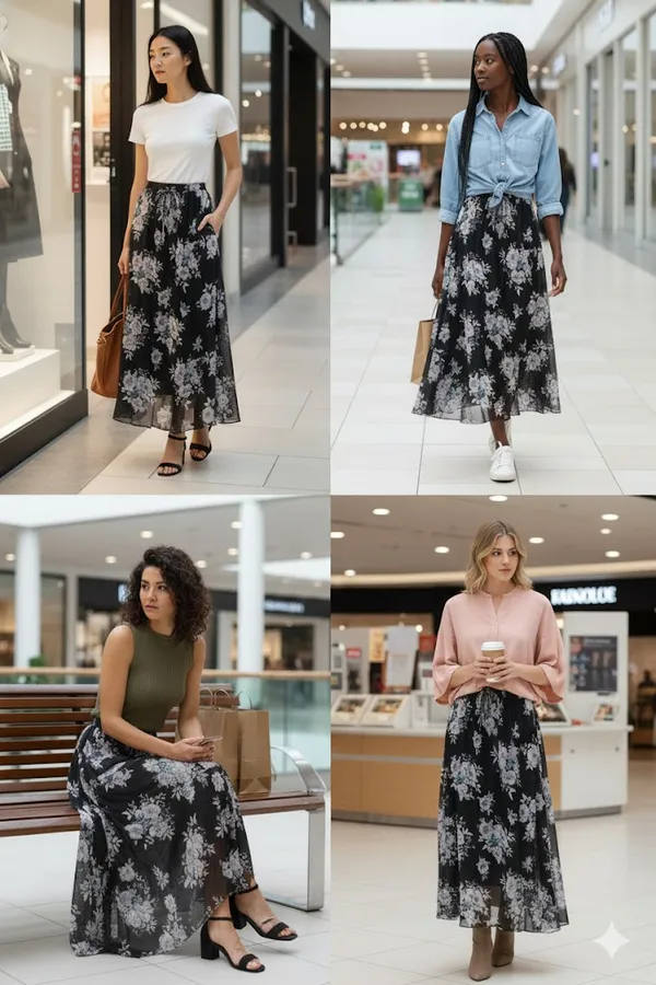 Black_Chiffon_Floral_Print_Maxi_Skirt_for_Women