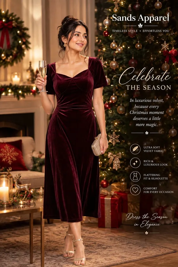 Maroon_Velvet_Fit_And_Flare_Midi_Dress_For_Women