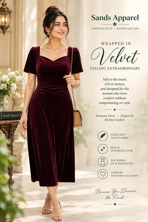 Maroon_Velvet_Fit_And_Flare_Midi_Dress_For_Women
