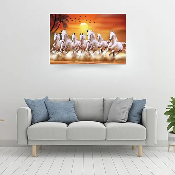 Paper_Mdf_Vastu_Seven_Running_Horses_Wall_Poster_12X18_Inch_-_Pack_of_2