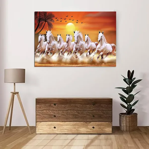 Paper_Mdf_Vastu_Seven_Running_Horses_Wall_Poster_12X18_Inch_-_Pack_of_2