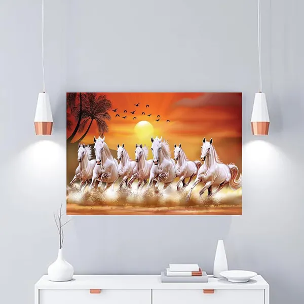 Paper_Mdf_Vastu_Seven_Running_Horses_Wall_Poster_12X18_Inch_-_Pack_of_2