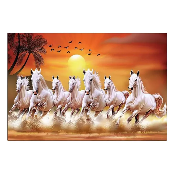 Paper_Mdf_Vastu_Seven_Running_Horses_Wall_Poster_12X18_Inch_-_Pack_of_2
