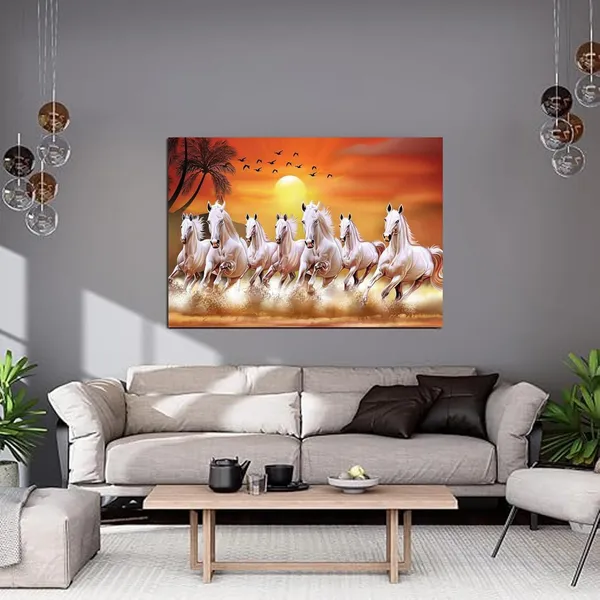Paper_Mdf_Vastu_Seven_Running_Horses_Wall_Poster_12X18_Inch_-_Pack_of_2