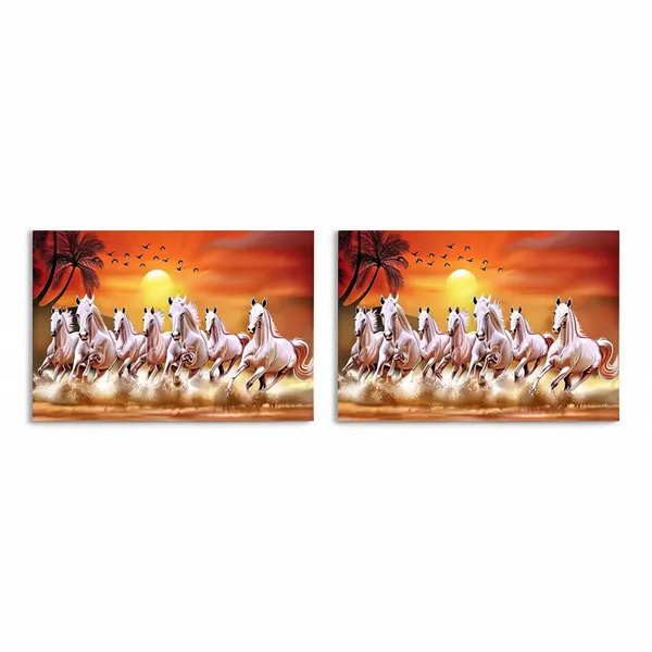 Paper_Mdf_Vastu_Seven_Running_Horses_Wall_Poster_12X18_Inch_-_Pack_of_2