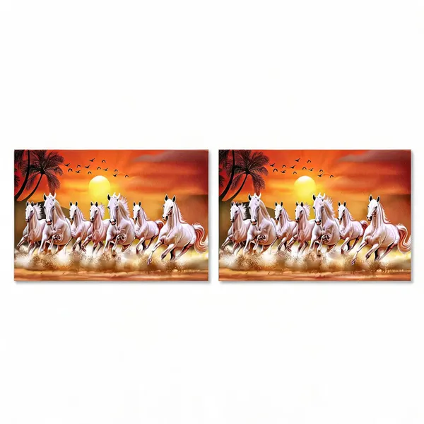 Paper_Mdf_Vastu_Seven_Running_Horses_Wall_Poster_12X18_Inch_-_Pack_of_2