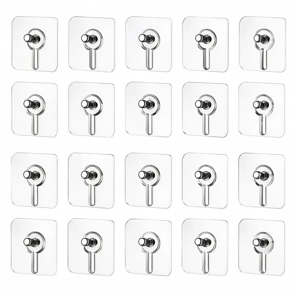 Stainless_Steel_Adhesive_Nail-Free_Transparent_Screw_Hook_20_Pcs_-_Pack_of_2