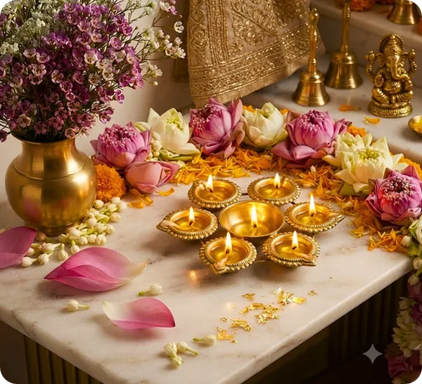 Metal_Traditional_Floral_Pattern_Diya_Set