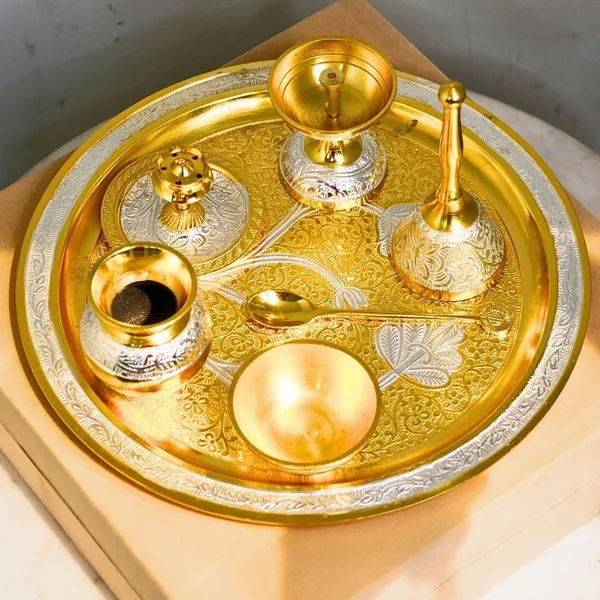 Gold-Tone_Traditional_Floral_Embossed_Pooja_Thali_Set