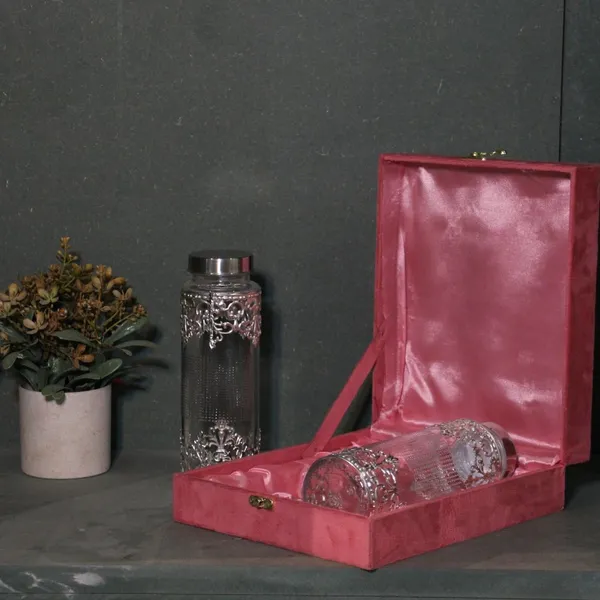 Glass_Silver_Embellished_Water_Bottle_Set