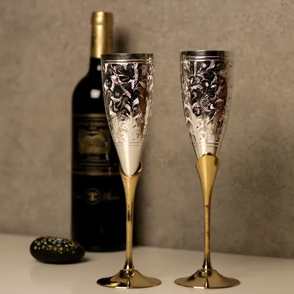 Metallic_Ornate_Leaf_Pattern_Champagne_Flute_Set