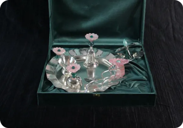 Silver_Finish_Floral_Pooja_Thali_Set