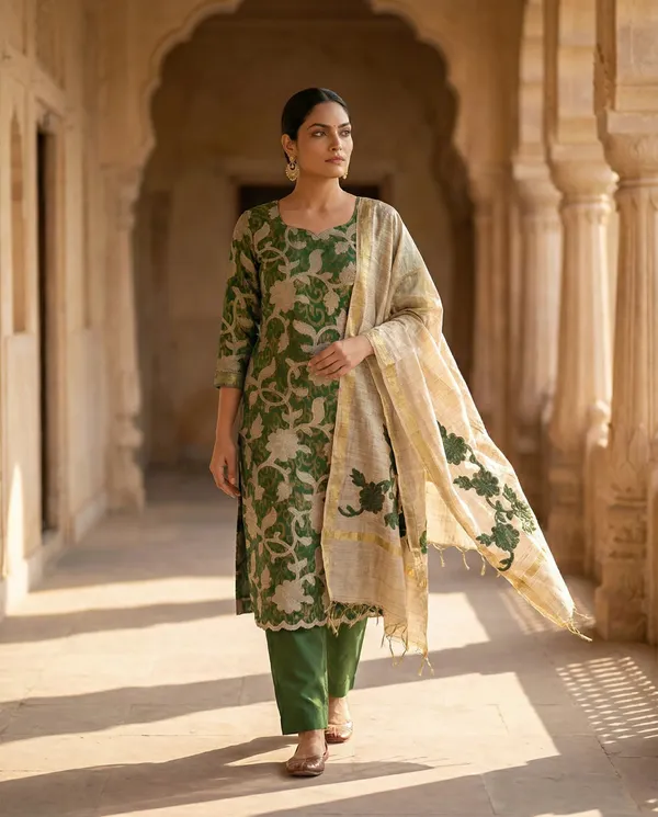 Emerald_Zari_Bloom_Unstitched_Suit_Set