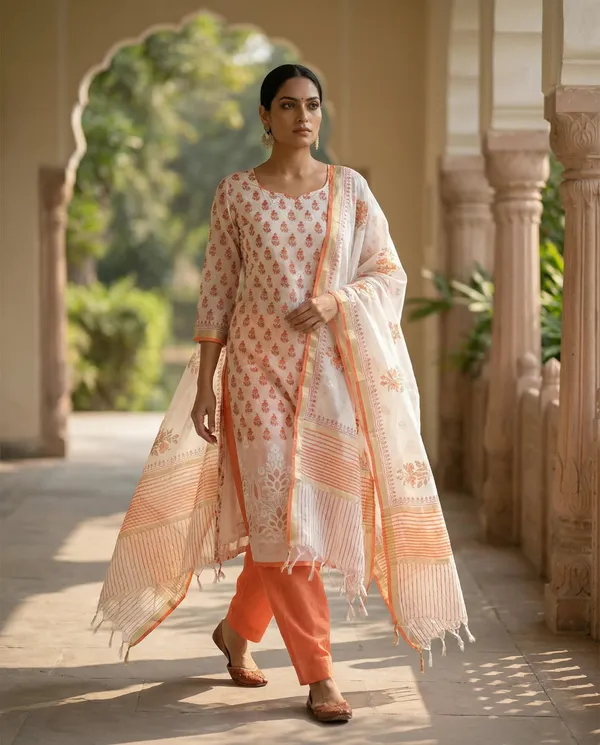 Peach_Blossom_Handblock_Unstitched_Suit_Set