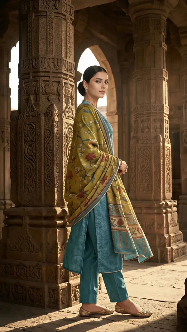 Teal_Blossom_Heritage_Unstitched_Suit_Set