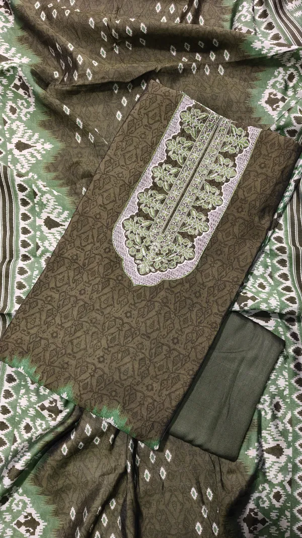 Olive_Green_Ikat_Silk
