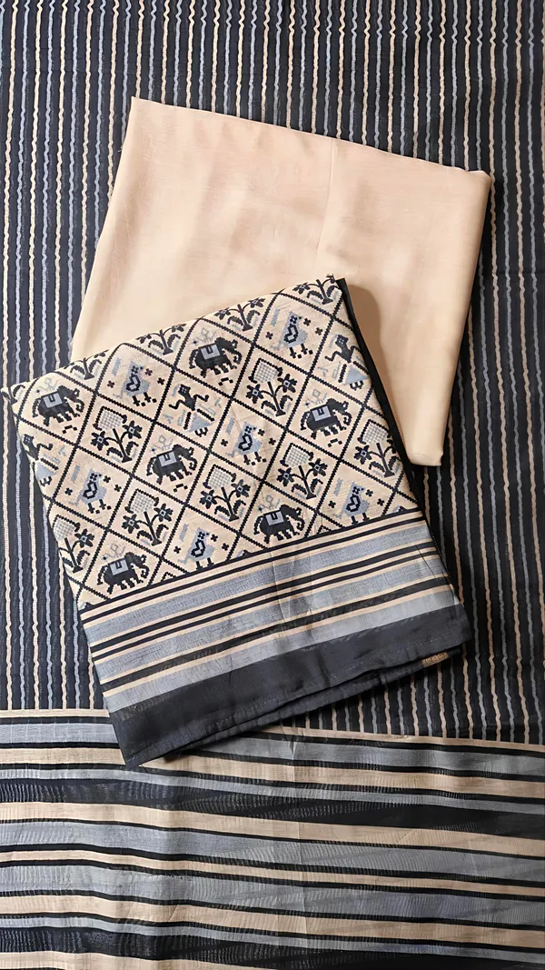 Beige_Elephant_Ikat_Silk