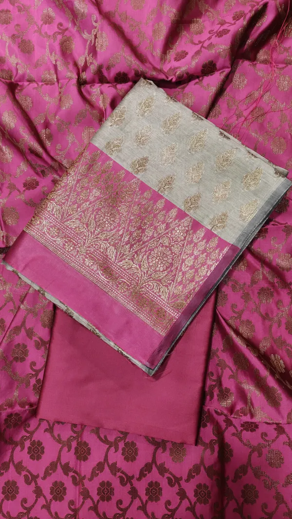 Beige_Magenta_Banarasi_Silk
