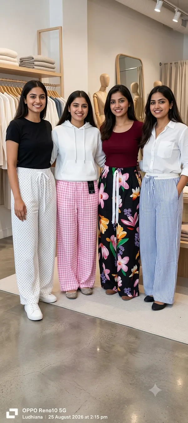 Black_Floral_Print_Wide_Leg_Pants_For_Women