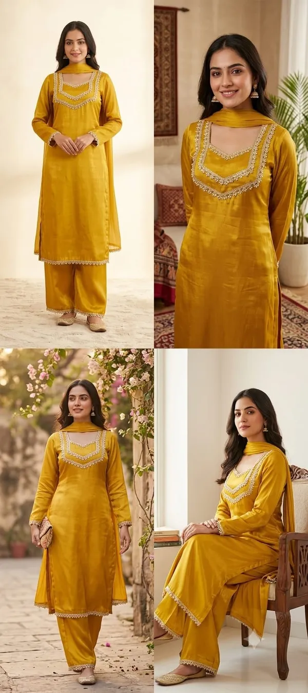 Mustard_Embroidered_Straight_Kurta_Set_For_Women