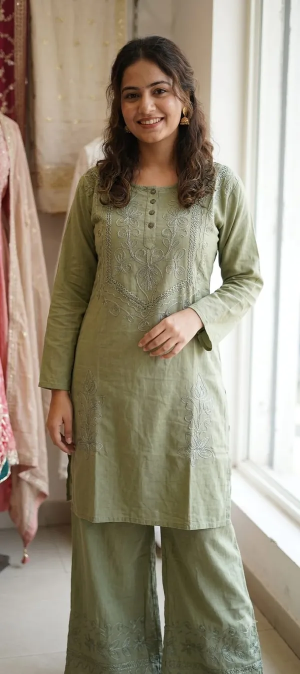Green_Embroidered_Straight_Kurta_Set_For_Women