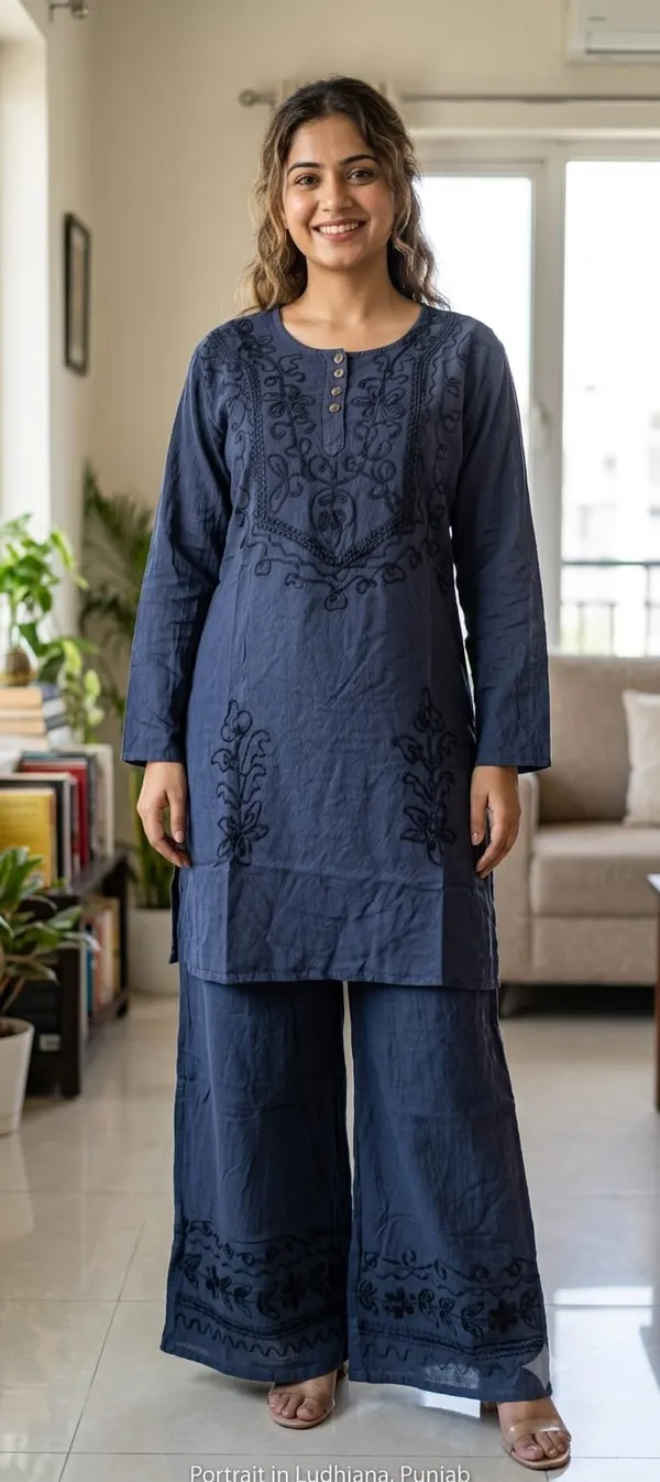 Blue_Embroidered_Kurta_Palazzo_Set_For_Women