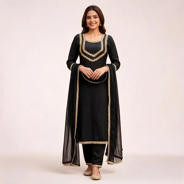 Black_Embellished_Straight_Kurta_Set_For_Women