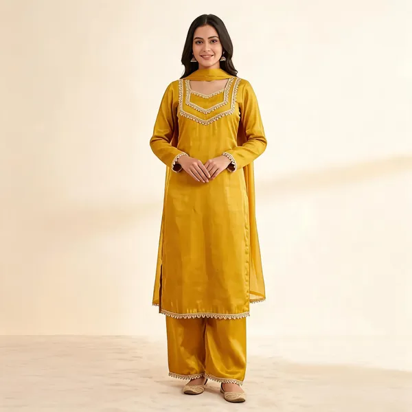 Mustard_Embroidered_Straight_Kurta_Set_For_Women