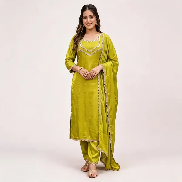 Lime_Embroidered_Straight_Kurta_Set_For_Women