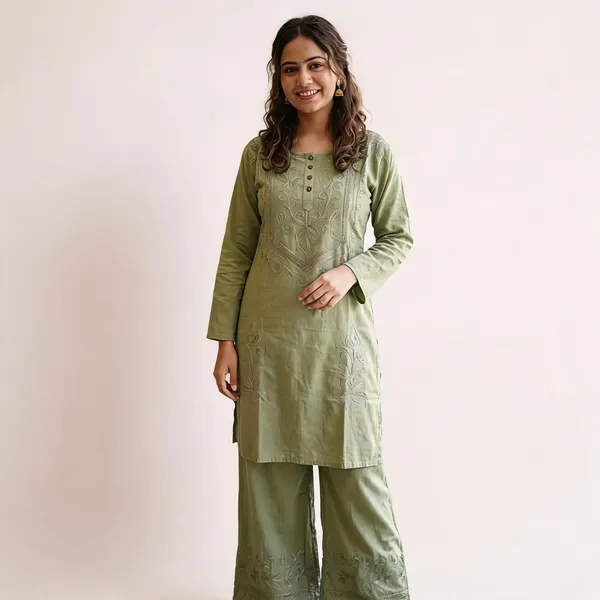 Green_Embroidered_Straight_Kurta_Set_For_Women