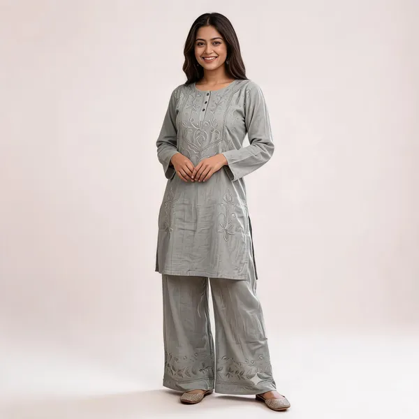 Grey_Embroidered_Kurta_Palazzo_Set_For_Women