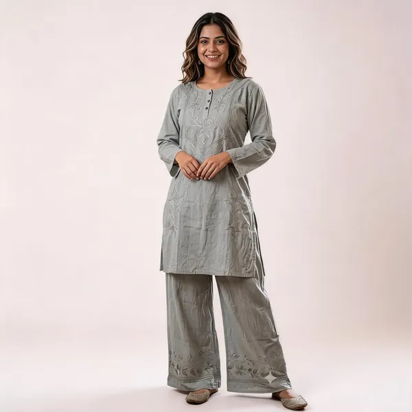 Grey_Embroidered_Kurta_Palazzo_Set_For_Women