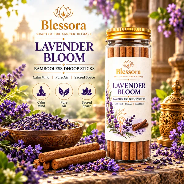 Blessora_Lavender_Bloom_Bamboo_Less_Dhoop_Sticks