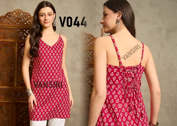 Red_Pure_Cotton_Sleeveless_Kurti_For_Women