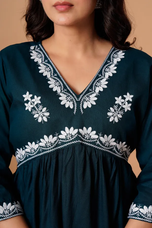 Teal_Flared_Kurta