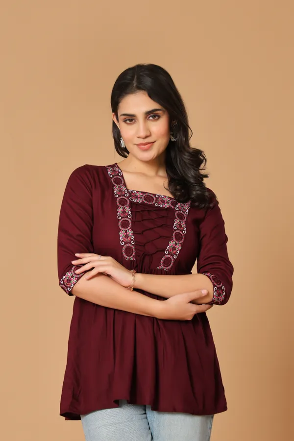 Maroon_Flared_Kurti