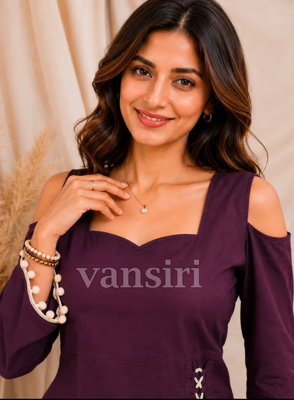 Purple_Rayon_Asymmetric_Kurti_For_Women