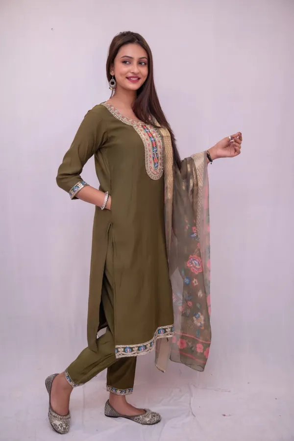Olive_Roman_Silk_Kurta_Set_With_Dupatta_For_Women