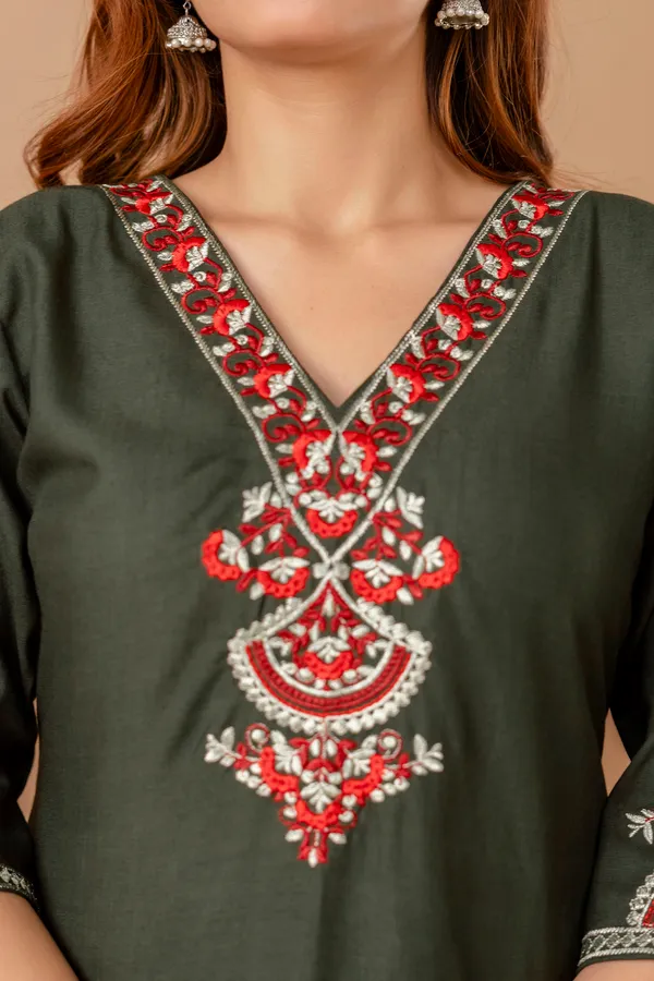 Olive_Straight_Kurta