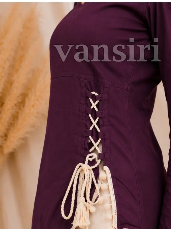 Purple_Rayon_Asymmetric_Kurti_For_Women