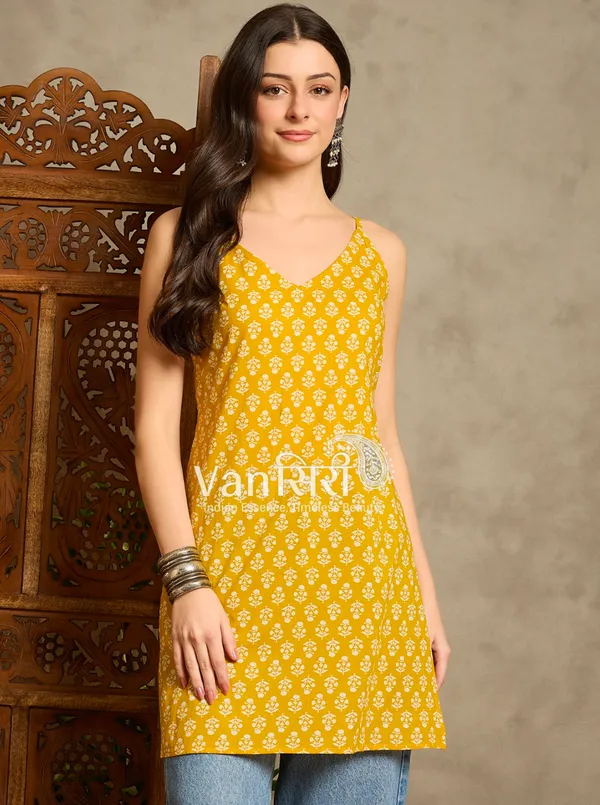 Yellow_A-Line_Kurti