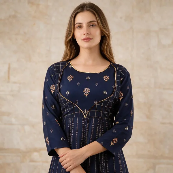 Navy_Rayon_Anarkali_Kurta_For_Women