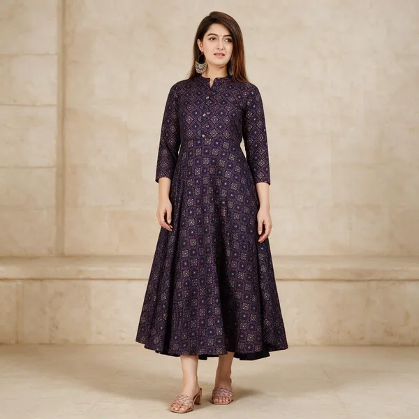 Purple_Rayon_Fit-And-Flare_Dress_For_Women