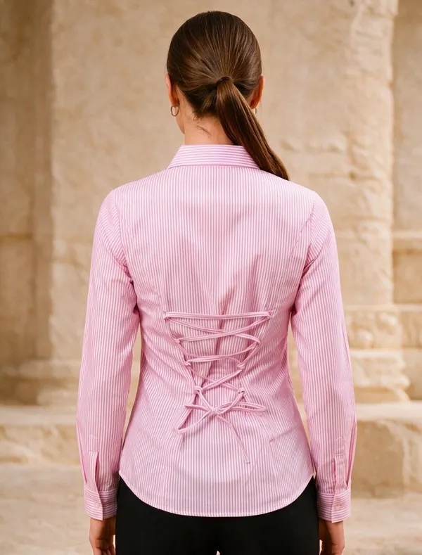 Pink_Cotton_Tie-Up_Shirt_For_Women