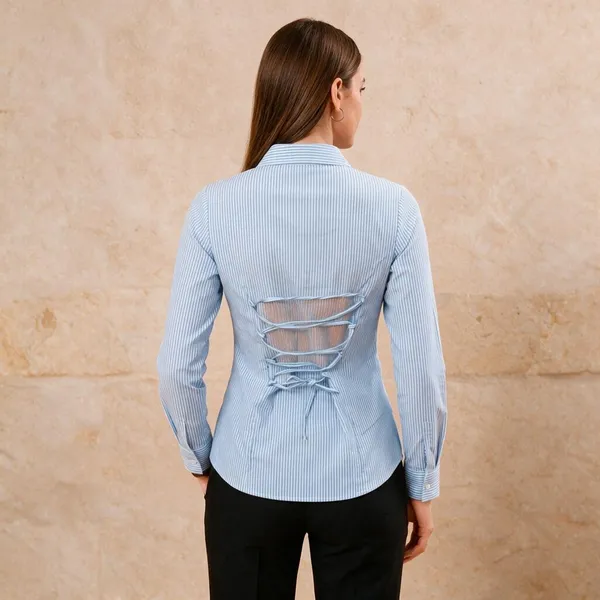 Light_Blue_Cotton_Tie-Up_Shirt_For_Women
