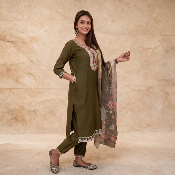 Olive_Roman_Silk_Kurta_Set_With_Dupatta_For_Women