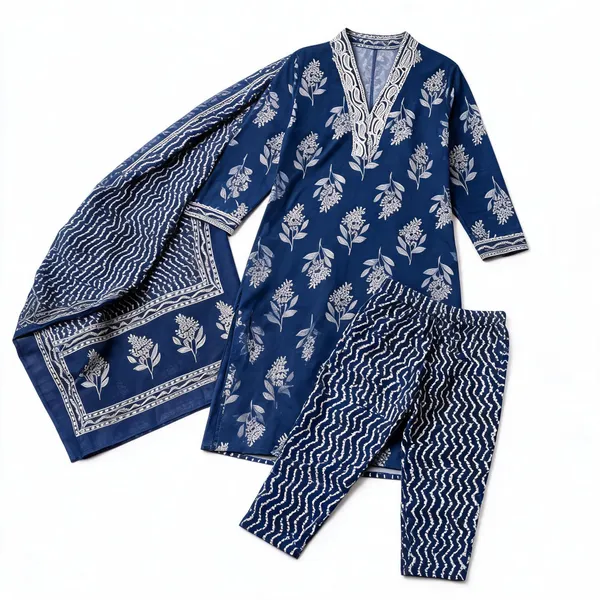 Blue_Cambric_Cotton_Straight_Kurta_Set_With_Dupatta_For_Women