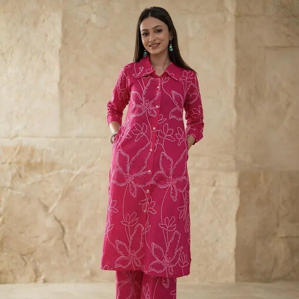 Pink_Cambric_Cotton_Straight_Kurta_Set_For_Women